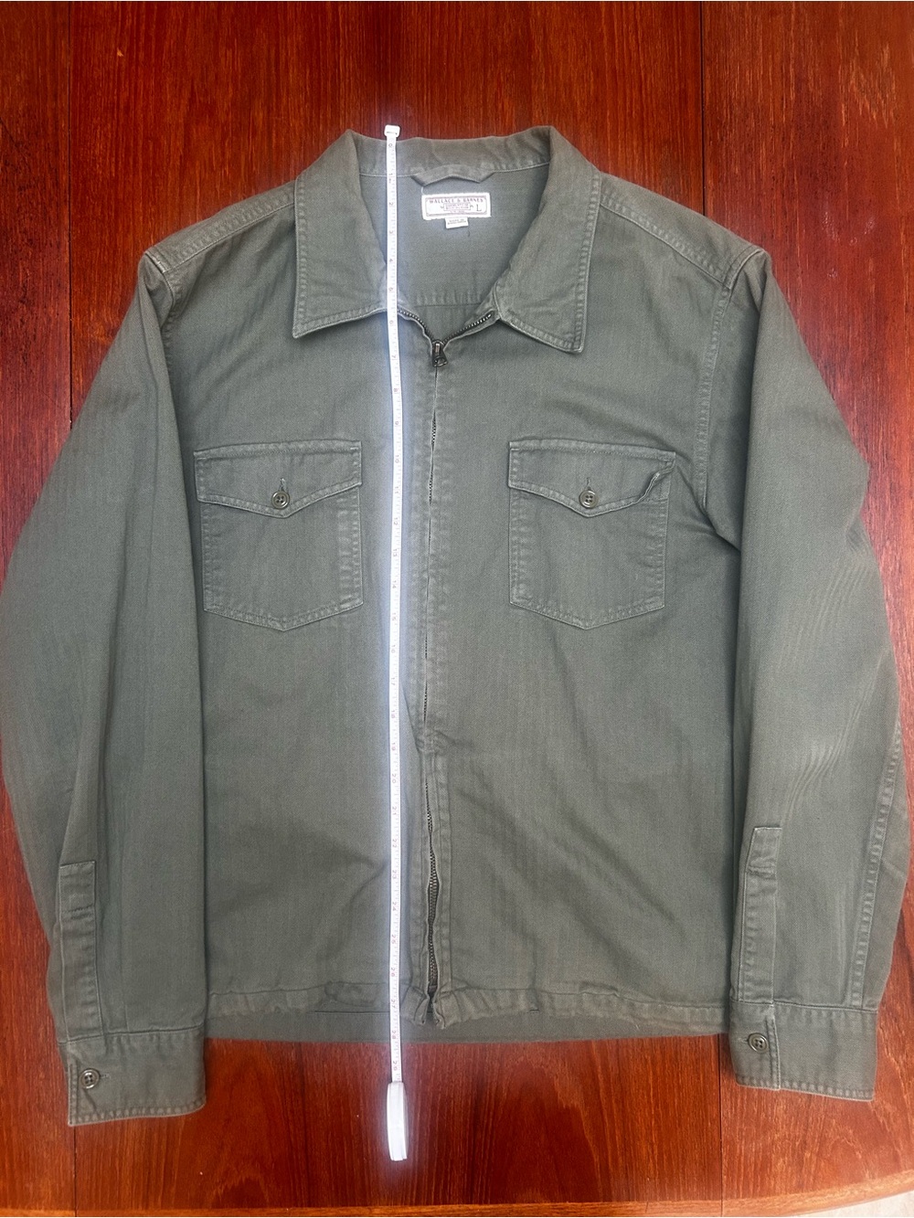 Men's Olive Green Military Zip Jacket by Engineered Garments
